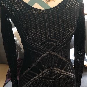 Free People Crochet Long Sleeve Bodycon Dress